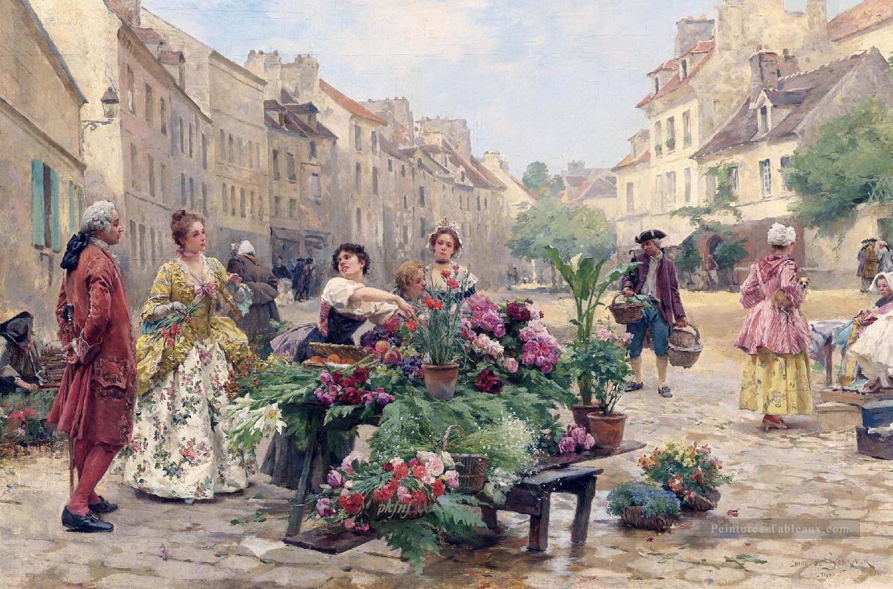 Louis Marie Schryver Un marché au XVIIIème siècle Parisien Peintures à l'huile